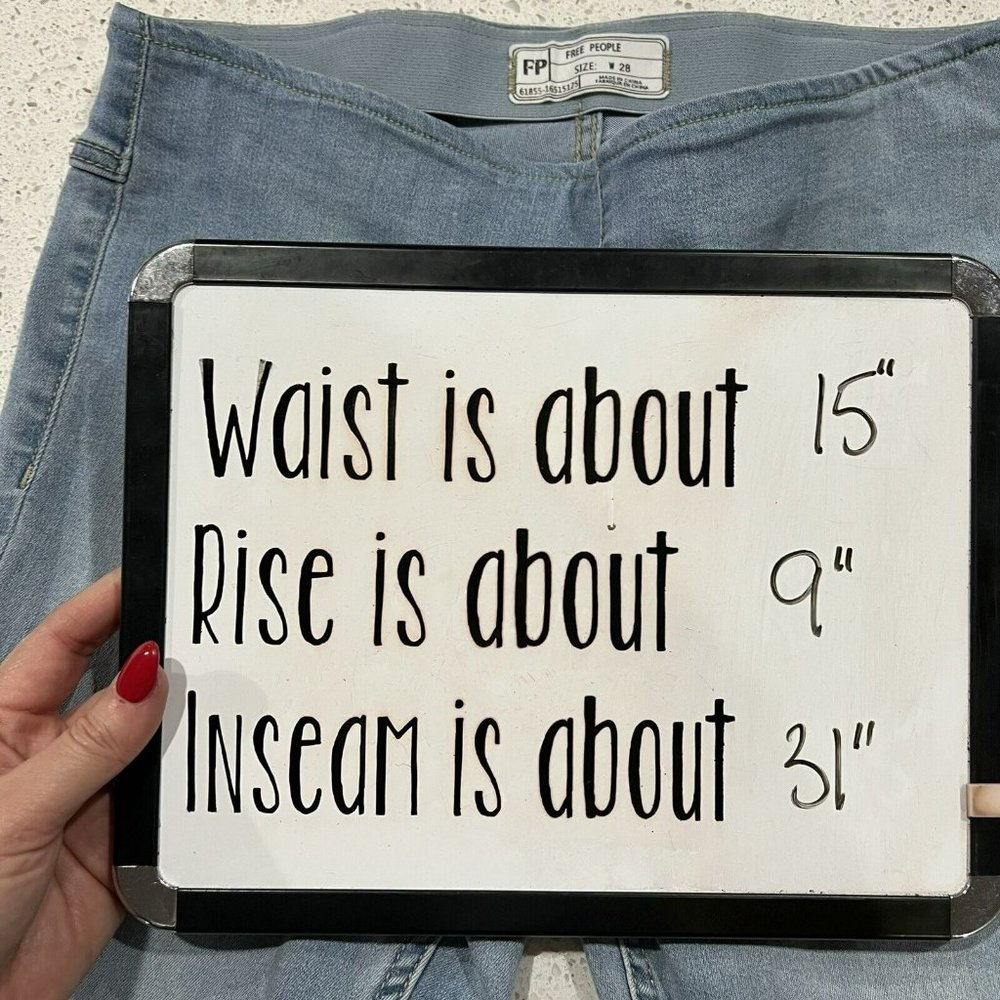 Free People Penny Pull On Flare Jeans Light Wash Jean High Rise Stretch Size 28 - Picture 12 of 12